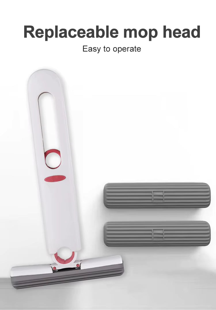 Portable Mini Self Squeeze Cleaning Mop Wet and Dry Use Sponge Mop for Bathroom, Kitchen, Desktop, Glass, Living Room, Car